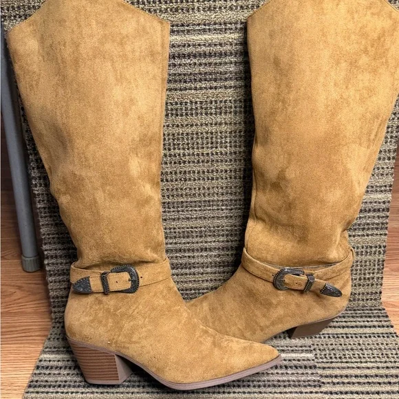 Portland Tan Suede Boots Sz 8 - Picture 11 of 14